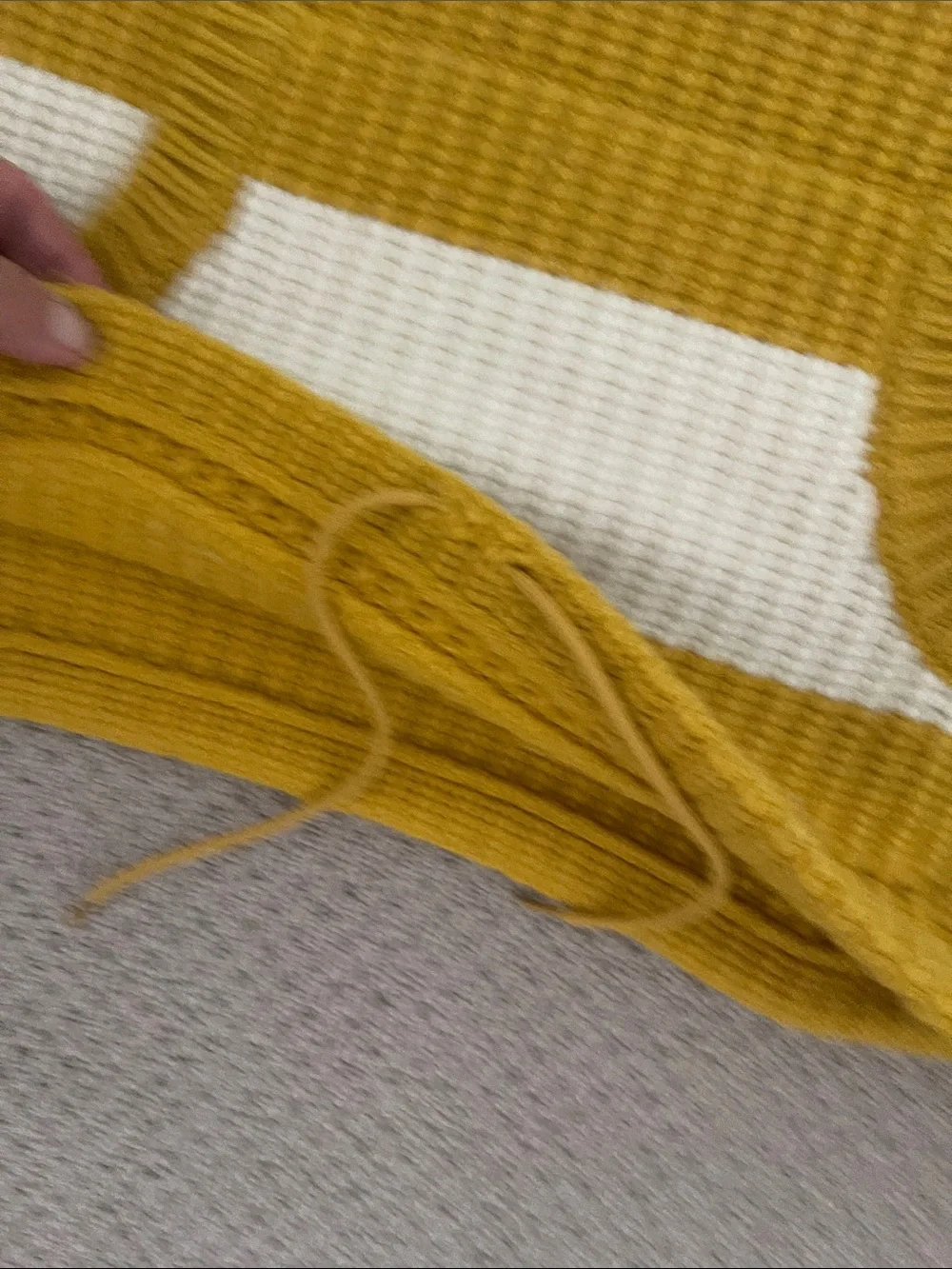 JCrew Striped Mock Neck Sweater - Mustard & Cream